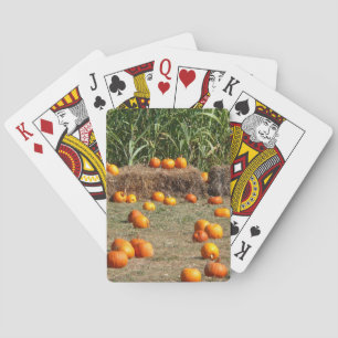 Kürbisse, Mais und Heu - Herbsternte-Fotografie Spielkarten