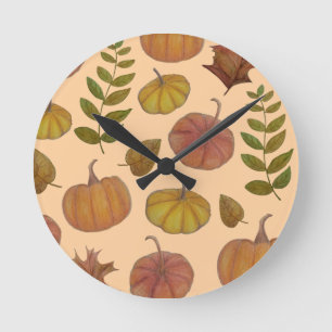 Kürbisse runde wanduhr