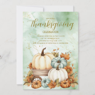 Kürbisse Rustikal Sagegrün Weiß Thanksgiving