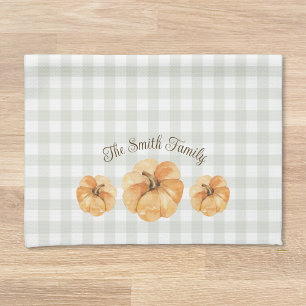 Kürbisse Thanksgiving Familienname Orange Geschirrtuch