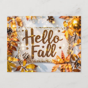 Kürbisse und Blumen Herbstgruß-Postkarte Postkarte