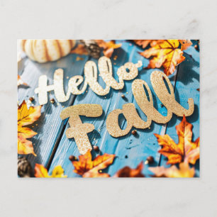 Kürbisse und Blumen Herbstgruß-Postkarte Postkarte