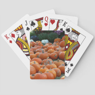Kürbisse und Chrysanthemen Herbst-Ernte-Fotografie Spielkarten