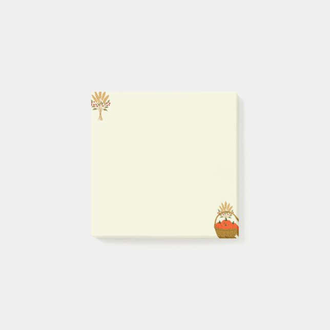 🍂 Kürbisse und Herbstweizen Post-it Klebezettel (Vorderseite)