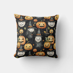 Kürbisse und Monster Halloween Kissen