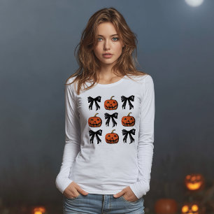 Kürbisse und Schleifen Halloween Tri-Blend Shirt