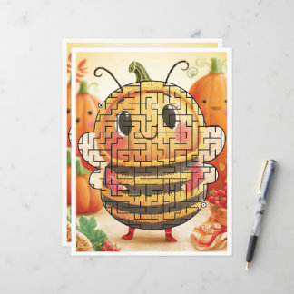 Kürbisse verkleidet als Hummel-Labyrinth-Papierbla