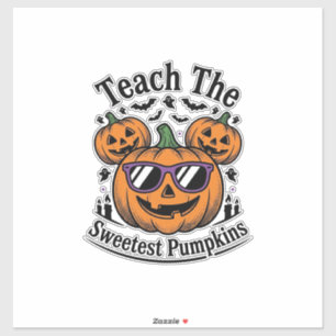 Kürbisshirt für Lehrer Süß Halloween-Klasse Design Aufkleber