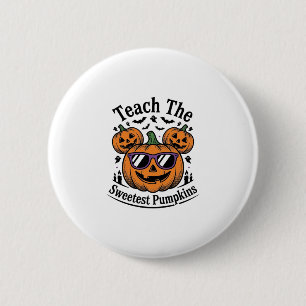 Kürbisshirt für Lehrer Süß Halloween-Klasse Design Button