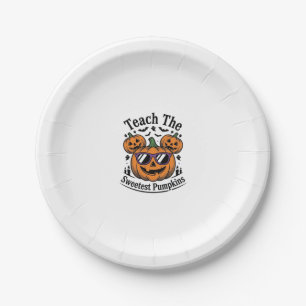 Kürbisshirt für Lehrer Süß Halloween-Klasse Design Pappteller