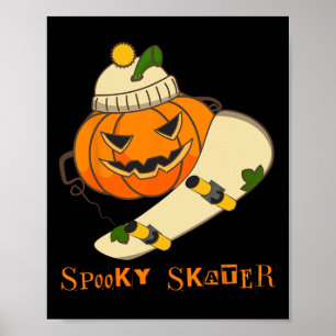 Kürbisskateboard Halloween-Kostüm Spaß Skateboard Poster