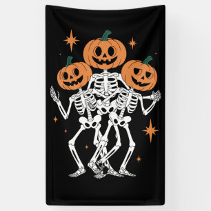 Kürbisskelett Halloween-Kürbis Gruselige Jahreszei Banner