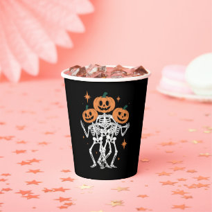 Kürbisskelett Halloween-Kürbis gruselige Jahreszei Pappbecher