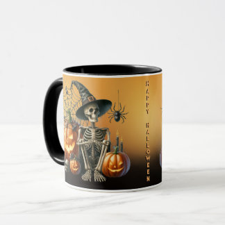 Kürbisskelett Halloween-Tasse Tasse