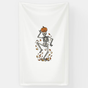 Kürbisskelett-Shirt Vintage-Tanzknochen-Kunst Banner