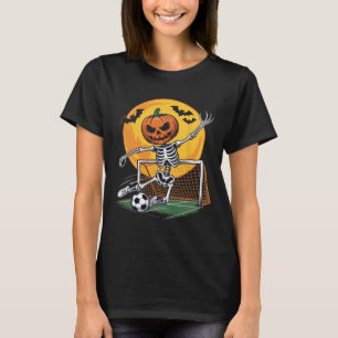 Kürbisskelett-Torhüter-Fußball-Halloween-Spooky-Sp T-Shirt