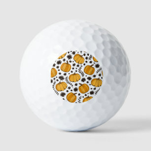 Kürbisskizzen: von Hand gezeichnet nahtloses Muste Golfball