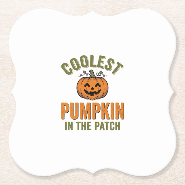 Kürbisste in der Patch Vintage Halloween Des Untersetzer (Vorderseite)