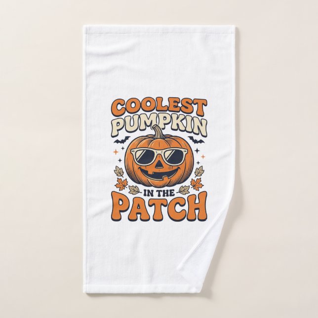 Kürbisste Patch Vintage Halloween-Shirt Handtuch (Handtuch)