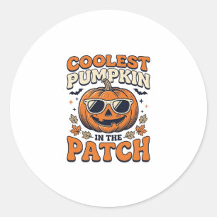 Kürbisste Patch Vintage Halloween-Shirt Runder Aufkleber