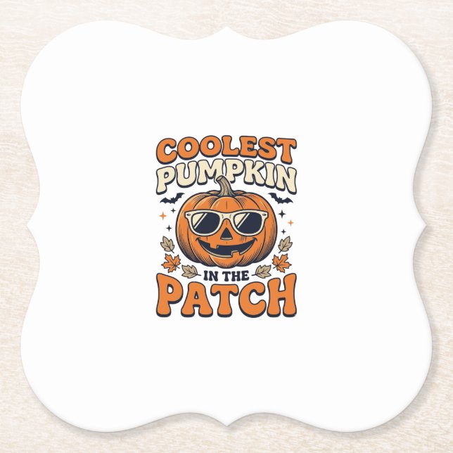 Kürbisste Patch Vintage Halloween-Shirt Untersetzer (Vorderseite)