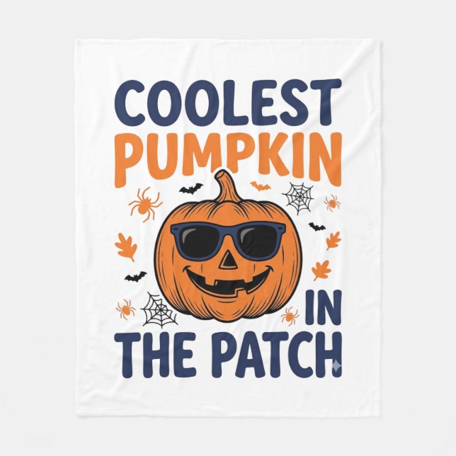 Kürbisster Halloween-Shirt_1 Fleecedecke (Vorderseite)