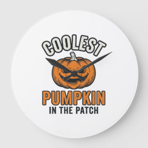 Kürbisster Vintage-Halloween-Shirt Große Wanduhr