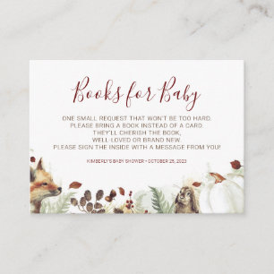 Kürbistiere und Waldtiere Bücher für Kinder Begleitkarte