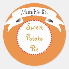 Kürbisweilen Süßkartoffelkuchen Runder Aufkleber