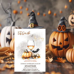 Kürbiswein Kostüme & Cocktail Halloween Einladung