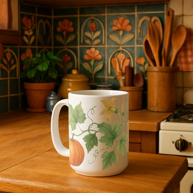 Kürbiswein mit Blume Kaffeetasse (Von Creator hochgeladen)