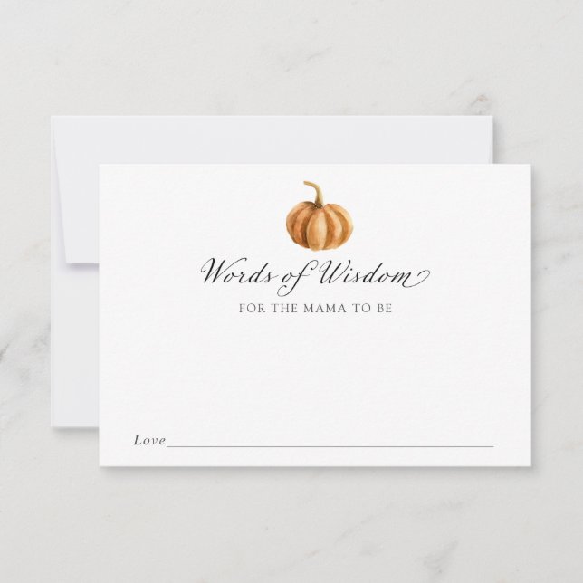 Kürbiswörter der Weisheit für die Mutter Einladung (Vorderseite)