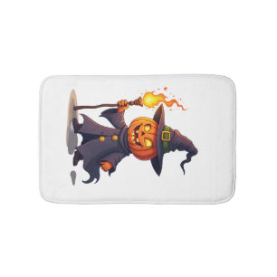 Kürbiszauberer � Magisches Halloween-Zauberer-Shir Badematte