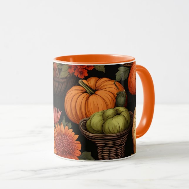 Kürbiszeit, Herbstfarben, Tasse (VorderseiteRechts)