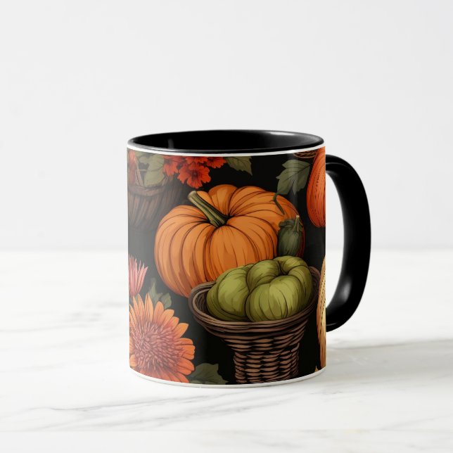 Kürbiszeit, Herbstfarben, Tasse (VorderseiteRechts)