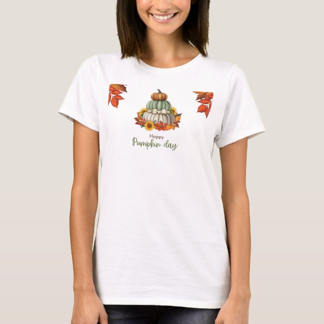 Kürbiszeitweißer T - Shirt (Vorderseite)