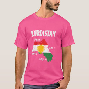 Kurdisch Kurdistan Newroz Kurdische Flagge Her Bij T-Shirt