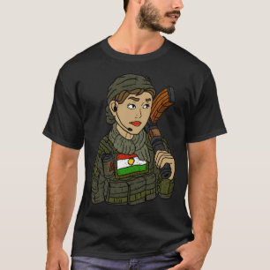 Kurdisch Ypg Girl Soldier. T-Shirt
