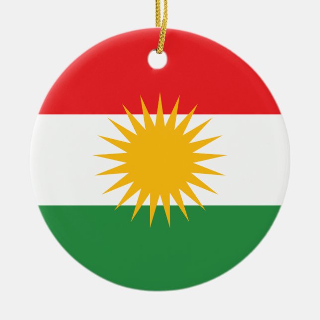 Kurdische Flagge Keramik Ornament (Vorne)