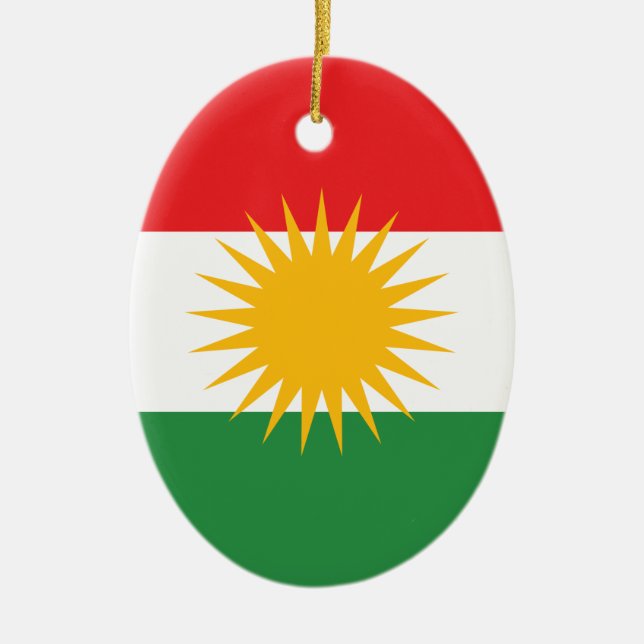 Kurdische Flagge Keramikornament (Vorne)
