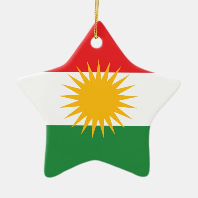 Kurdische Flagge Keramikornament (Vorne)