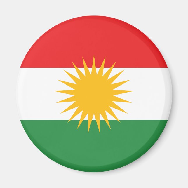 Kurdische Flagge Magnet (Vorne)