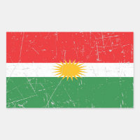 Kurdische Flagge mit Scuffen und Kratzern