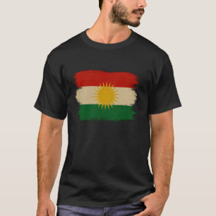 Kurdische Flagge Pinselstrich Grunge Kurdistan-Fla T-Shirt