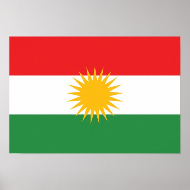 Kurdische Flagge Poster (Vorne)