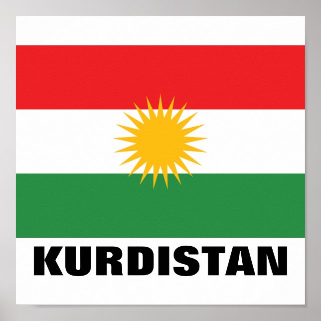 Kurdische Flagge Poster (Vorne)