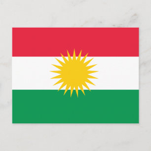 Kurdische Flagge Postkarte