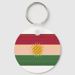 Kurdische Flagge Psychedelisch Schlüsselanhänger