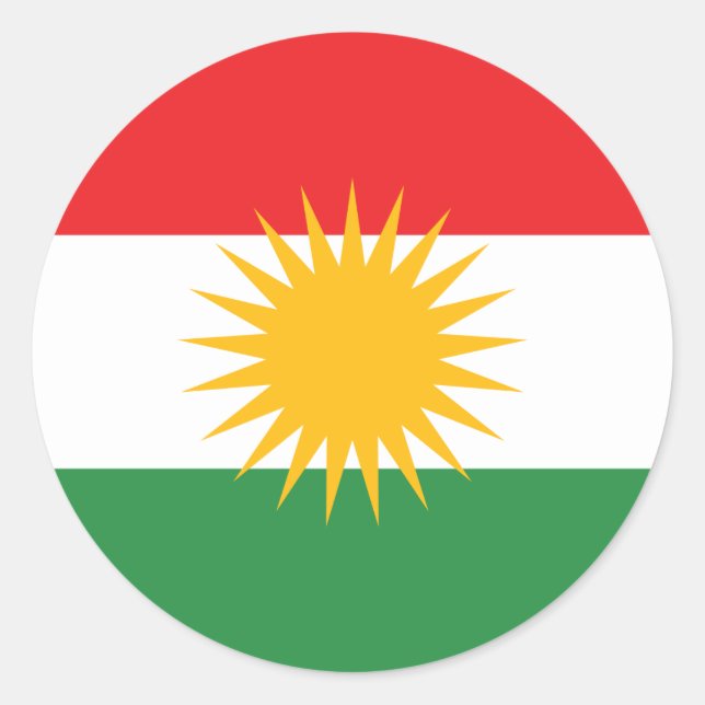 Kurdische Flagge Runder Aufkleber (Vorderseite)