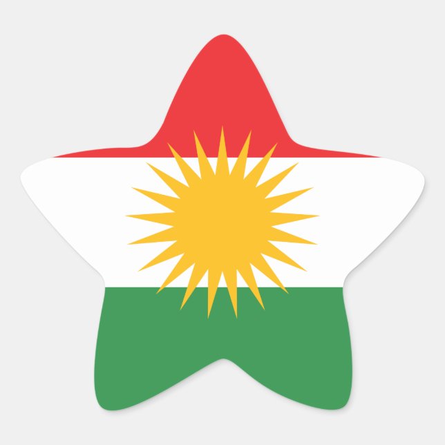 Kurdische Flagge Stern-Aufkleber (Vorderseite)